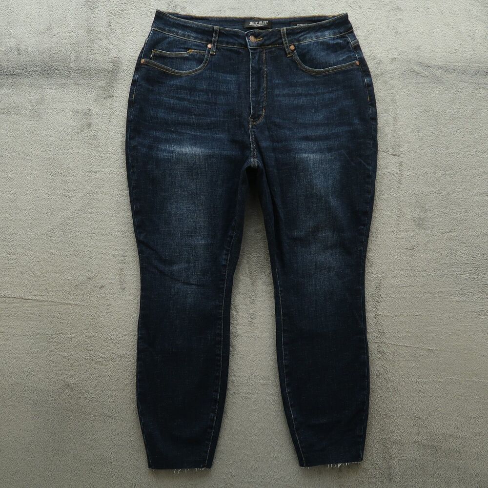 Judy Blue Jeans Women's Size 18W Blue High-Rise Skinny Crop Denim 26.5" Inseam